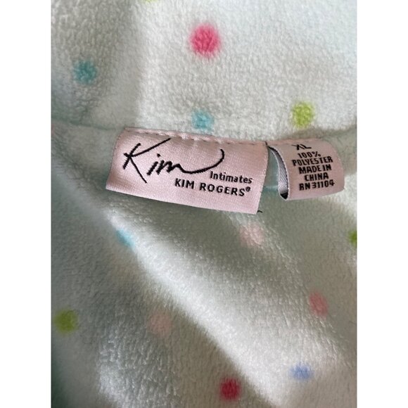 Kim Rogers Womens Pajama Set XL Mint Green Polka Dot Elastic Waist Cozy Sleep - Picture 4 of 12